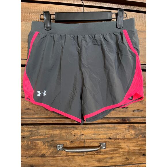 NWT UNDER ARMOUR Women's Loose Run shorts Gray/Pink Sz XS - Picture 1 of 9